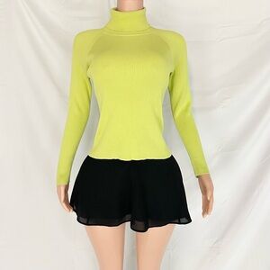 Harve Benard Vibrant Green Ribbed Turtleneck